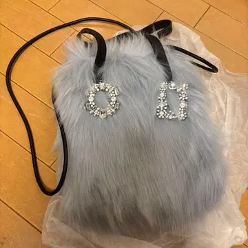 UNITED ARROWS 유나이티드 애로우즈 인조 모피 백 스카이블루