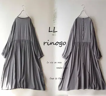 새상품 할인 LL 그레이 *등 버튼 롱 원피스 포멀에도 빅 사이즈