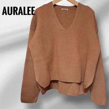 AURALEE 오라리 슈퍼 파인 울 리브 V넥