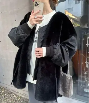 [ etsinta/에신타 ] 퍼 절개 자켓