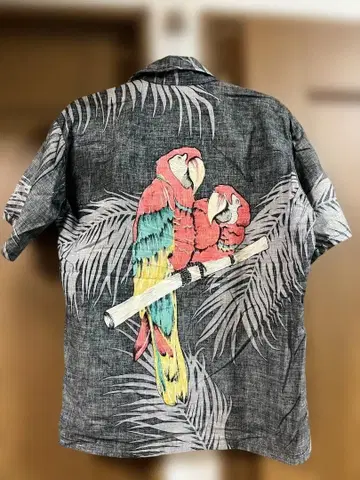 오션 퍼시픽 알로하 셔츠 반팔 그레이 빈티지