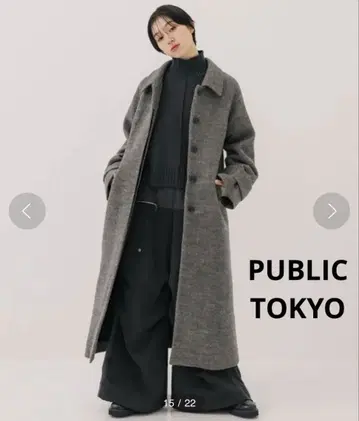 [ PUBLIC TOKYO ] 헤링본 스텐카라 코트