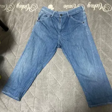 라이트 블루 스트레이트 크롭 데님