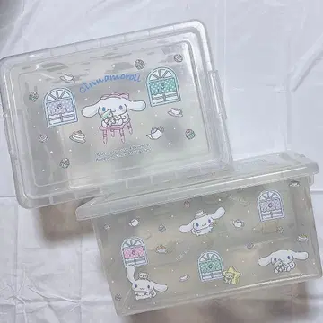 산리오 시나모롤 시나몬 뚜껑 포함 보관 케이스 L 2개 세트