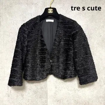 새상품급 tre s cute 볼레로 숏 자켓 퍼 파티