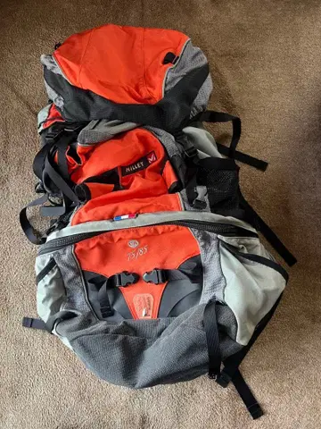 MILLET 75+15 백팩 오렌지/그레이