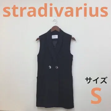 스트라디바리우스 여성용 롱 베스트 블랙 S