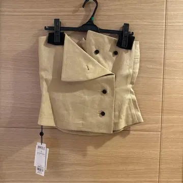 베이지 더블 브레스트 뷔스티에