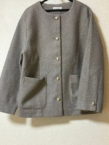 내추럴 꾸뛰르 하트 단추 포근한 소재 코트 자켓 모카