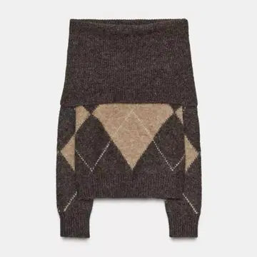 ZARA 스트랩리스 마름모꼴 니트 스웨터