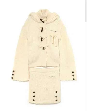 andmary Cable knit jacket set up ivory