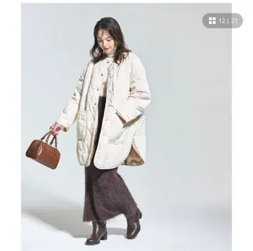 coca 리버서블 퍼 퀼팅 미들 코트