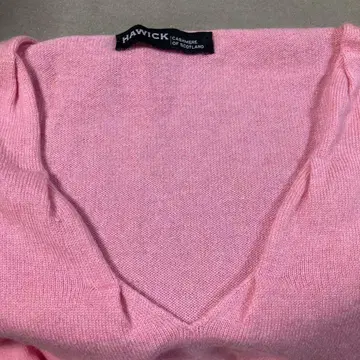 HAWICK 캐시미어 100% V넥 니트 핑크 사이즈 2