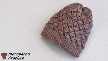 바스켓 무늬 니트 모자