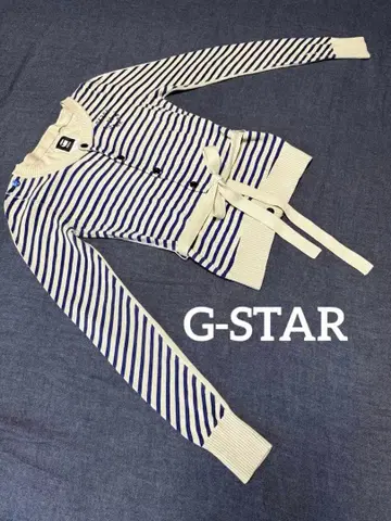 스트라이프 니트 가디건 (파랑/베이지)