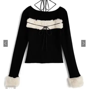 GRL 퍼 홀터넥 리본 니트탑 ru1387