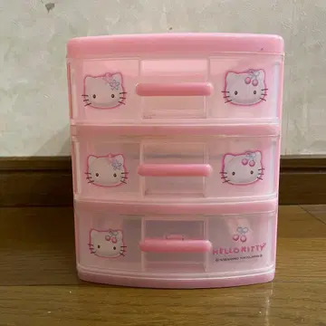 산리오 키티 3단 박스 서랍 레트로