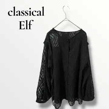 클래식 엘프 시스루 가디건 블랙 S