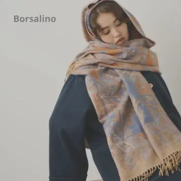 볼사리노 대형 자카드 스톨 페이즐리 머플러 [ 새상품 ] 일본제 레어