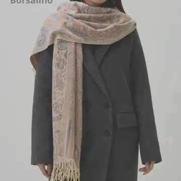 볼사리노 대형 자카드 스톨 페이즐리 머플러 [ 새상품 ] 일본제 레어