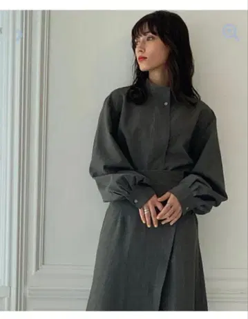 foufou 그레이 셋업 셔츠 스커트