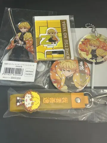 귀멸의 칼날 아가츠마 젠이츠 아크릴 키링, 아크릴 스탠드, 캔 거울 세트