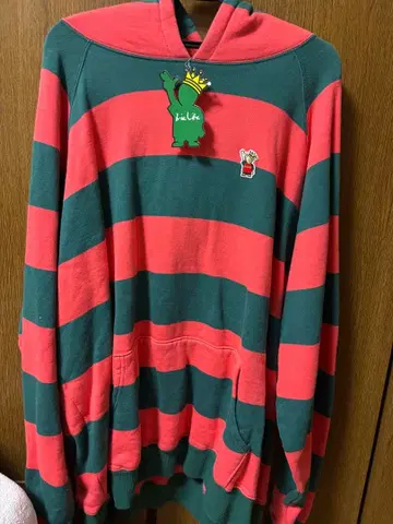 아이리 라이프 IRIE LIFE XL 후드티 빨강 초록 스트라이프