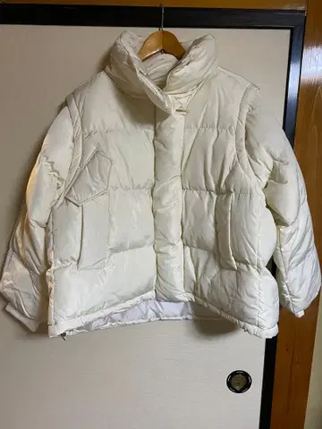 ap 레트로 다운 자켓 화이트 화이트 아우터 방한 경량