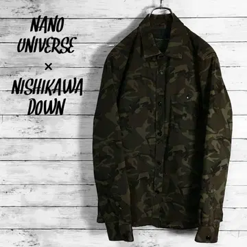 나노 유니버스 니시카와 다운 셔츠 자켓 카모 패턴 카모플라쥬 L 사이즈