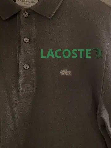 LACOSTE 블랙 긴팔 피케 셔츠