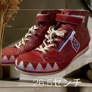 JC DC 빨간색 하이컷 스니커즈 26.5cm