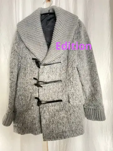 투모로우랜드 에디션 울 혼방 더플 코트 그레이 계열