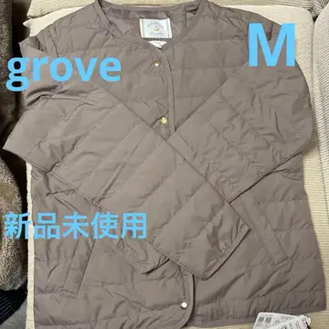 미사용 새상품 grove 노카라 라이트 다운 자켓 M 유럽인 다운 모카