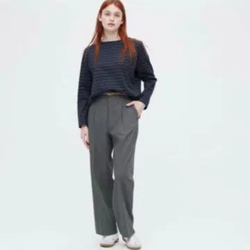 턱 와이드 팬츠 그레이 XS 사이즈 인터넷 한정판 사이즈