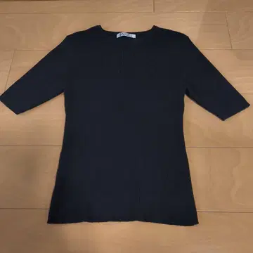 SNIDEL 블랙 리브 니트 반팔 상의 프리 사이즈