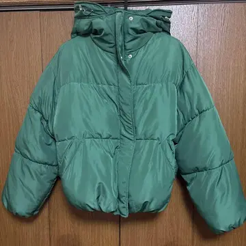 RETRO GALLERY 그린 다운 자켓 후드 부착