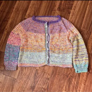 핸드메이드 하나뿐인 그라데이션 니트 가디건 니트 가디건