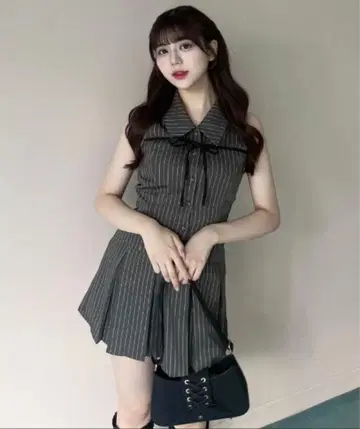 OLIVE des OLIVE 슬리브리스 셔츠 미니 원피스