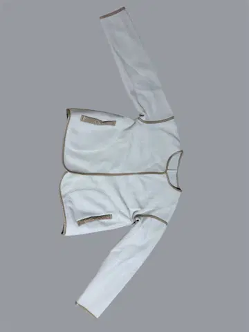 화이트 노카라 플리스 자켓