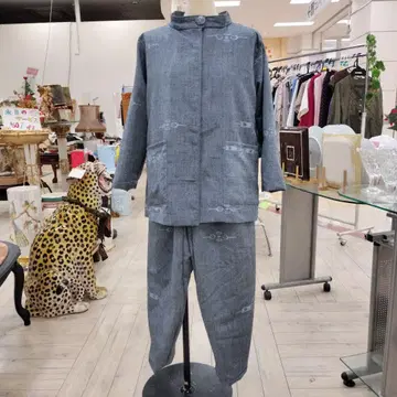 츠무기 리메이크 블루 그레이 긴팔 셋업 팬츠 스타일