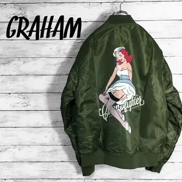 Graham 그래함 한정판 프린트 플라이트 자켓 MA-1 S