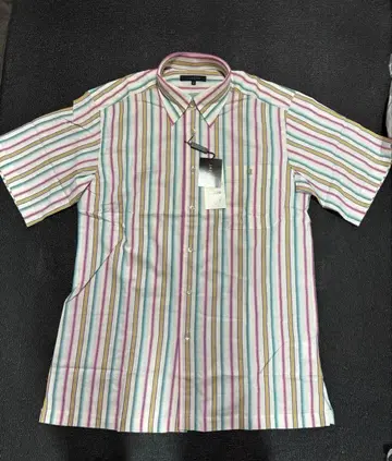 [ 미사용품 ] JAEGER 이예거 스트라이프 반팔 셔츠 M