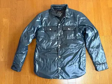 꼼사맨 네이비 다운 셔츠 자켓 광택 마감