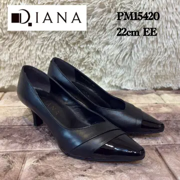 미사용 다이애나 가죽 포인티드 가죽 펌프스 22cm EE