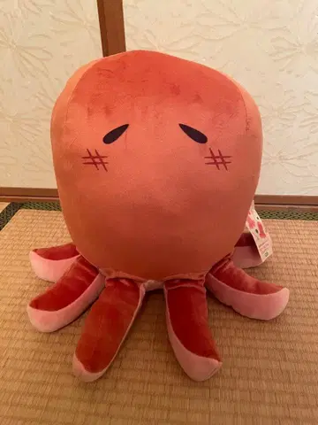 문어 봉제 인형 오렌지 컬러 특대 사이즈 봉제 인형 문어 소시지