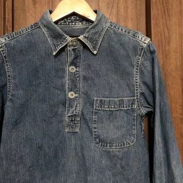 UES US ARMY 풀오버 데님 셔츠 1 S 파랑