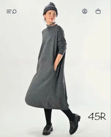 45R 플로트 융모 드레스 그레이 프리 사이즈