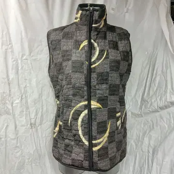 한나리 그레이 블랙 속기모 퀼팅 베스트 M ~ L 일본풍 패턴