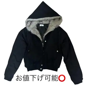 퍼 포함 충전솜 다운 자켓 블랙