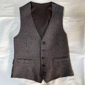 LARDINI 하운드 투스 울 베스트 46 별주 브릭